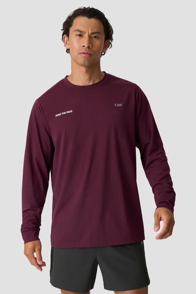 Mirage Dri-release Long Sleeve Print Dark mahogany - Röd