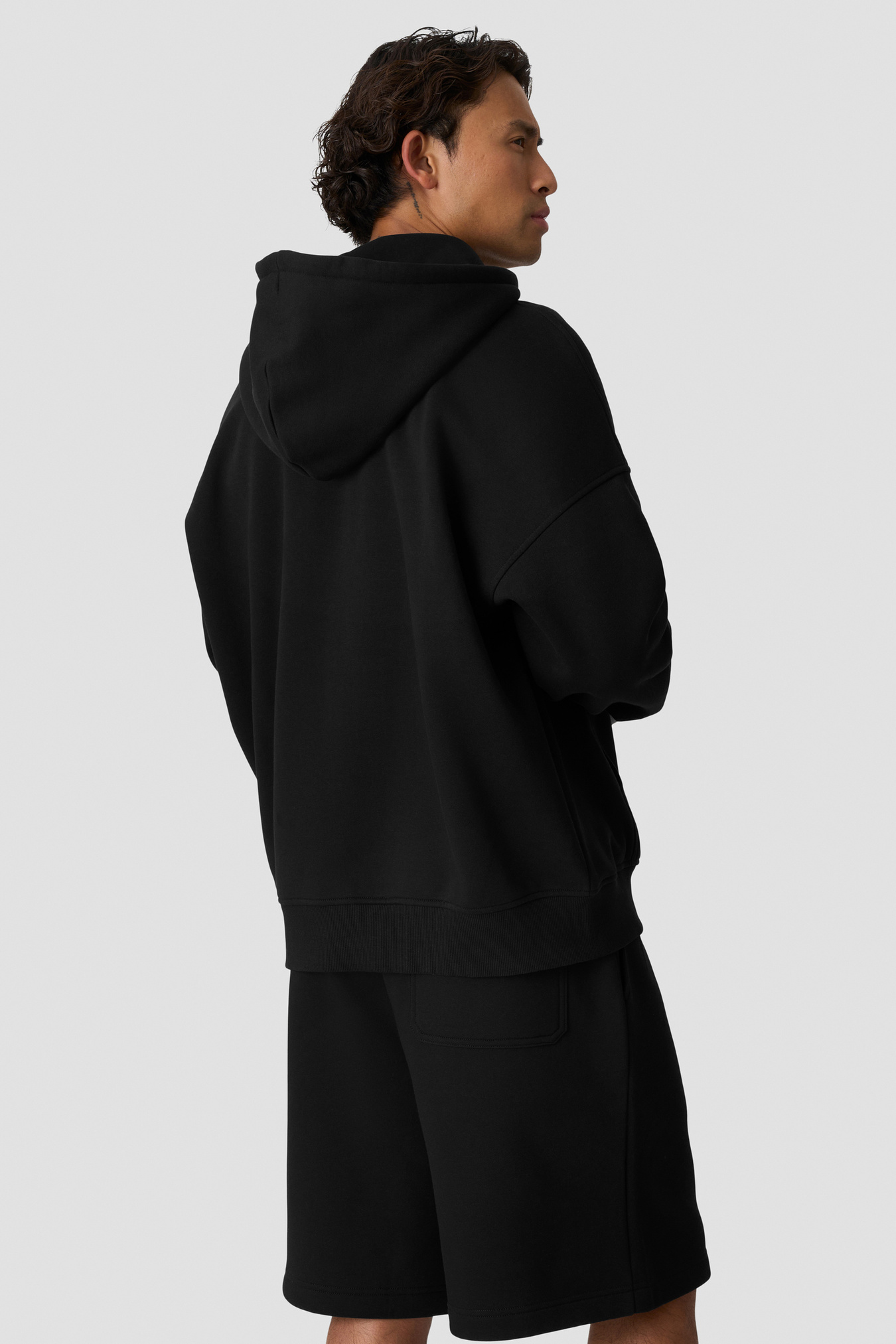 Everyday Relaxed Zip Hoodie Terry Print Black - image 2