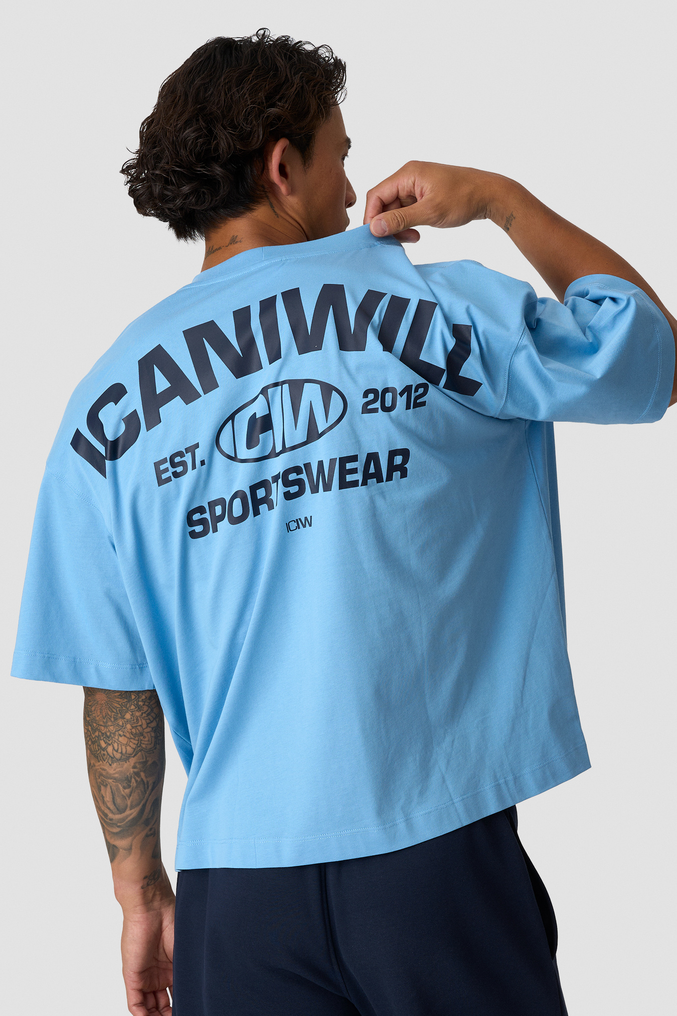 Everyday Boxy Tee Print Dove Blue - afbeelding 1