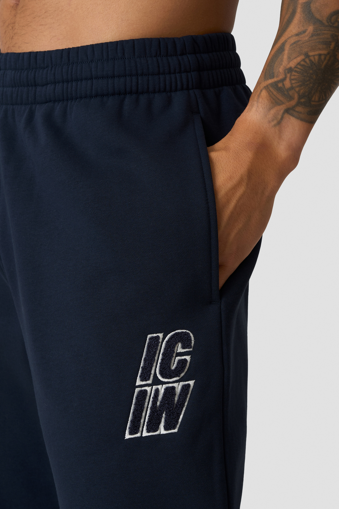 Everyday Straight Pants Terry Print Midnight Blue - afbeelding 3