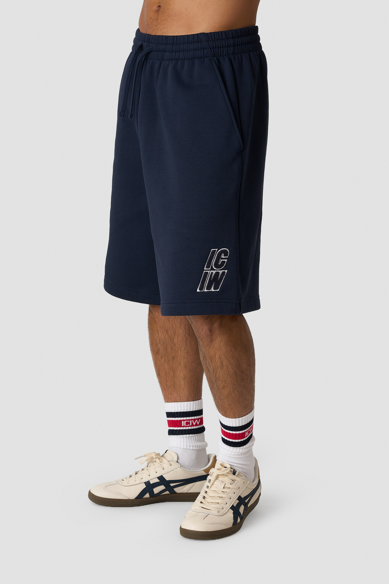 Everyday Relaxed Sweat Shorts Terry Print Midnight Blue - afbeelding 1