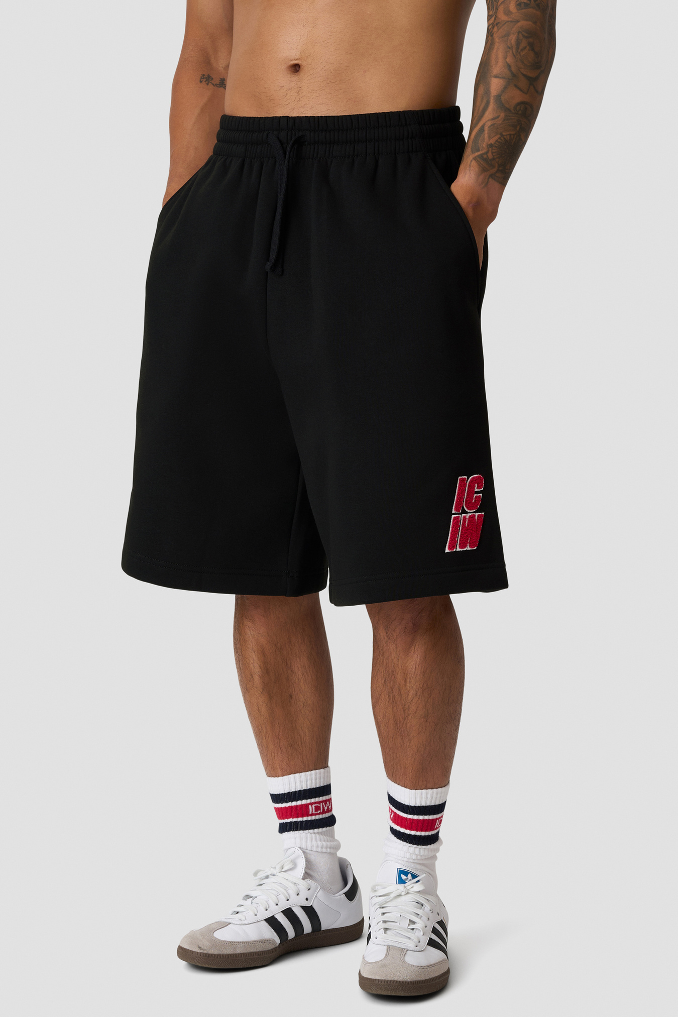 Everyday Relaxed Sweat Shorts Terry Print Black - image 1