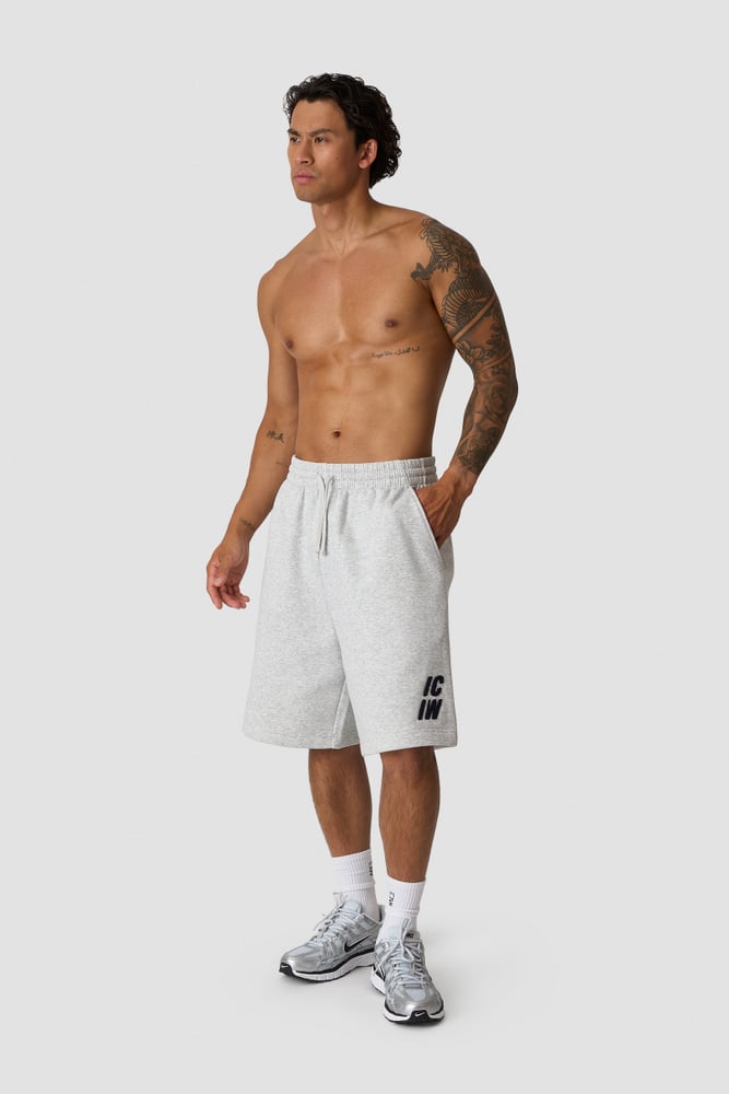 Everyday Relaxed Sweat Shorts Terry Print Light Grey Melange