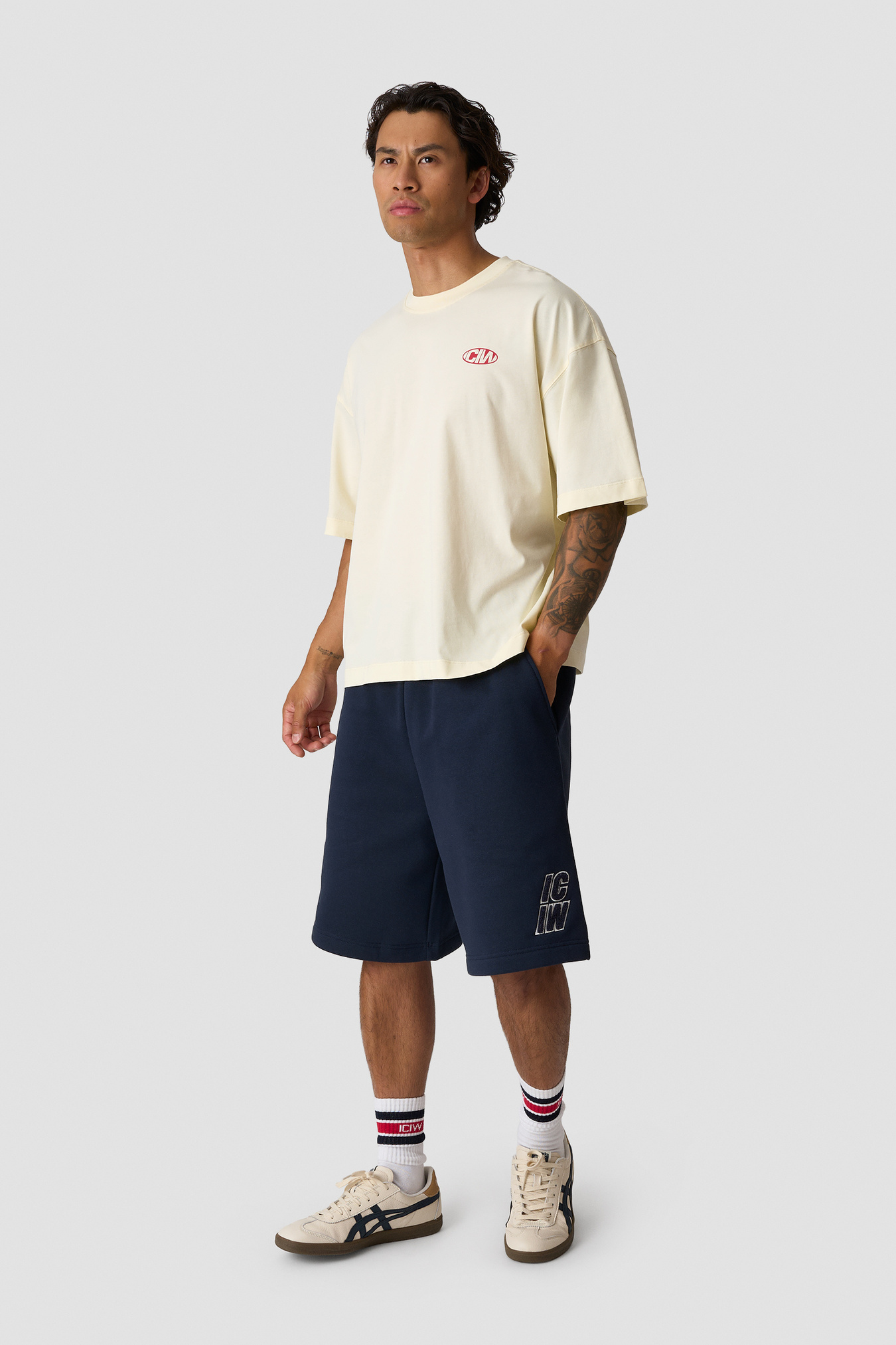 Everyday Relaxed Sweat Shorts Terry Print Midnight Blue - afbeelding 7