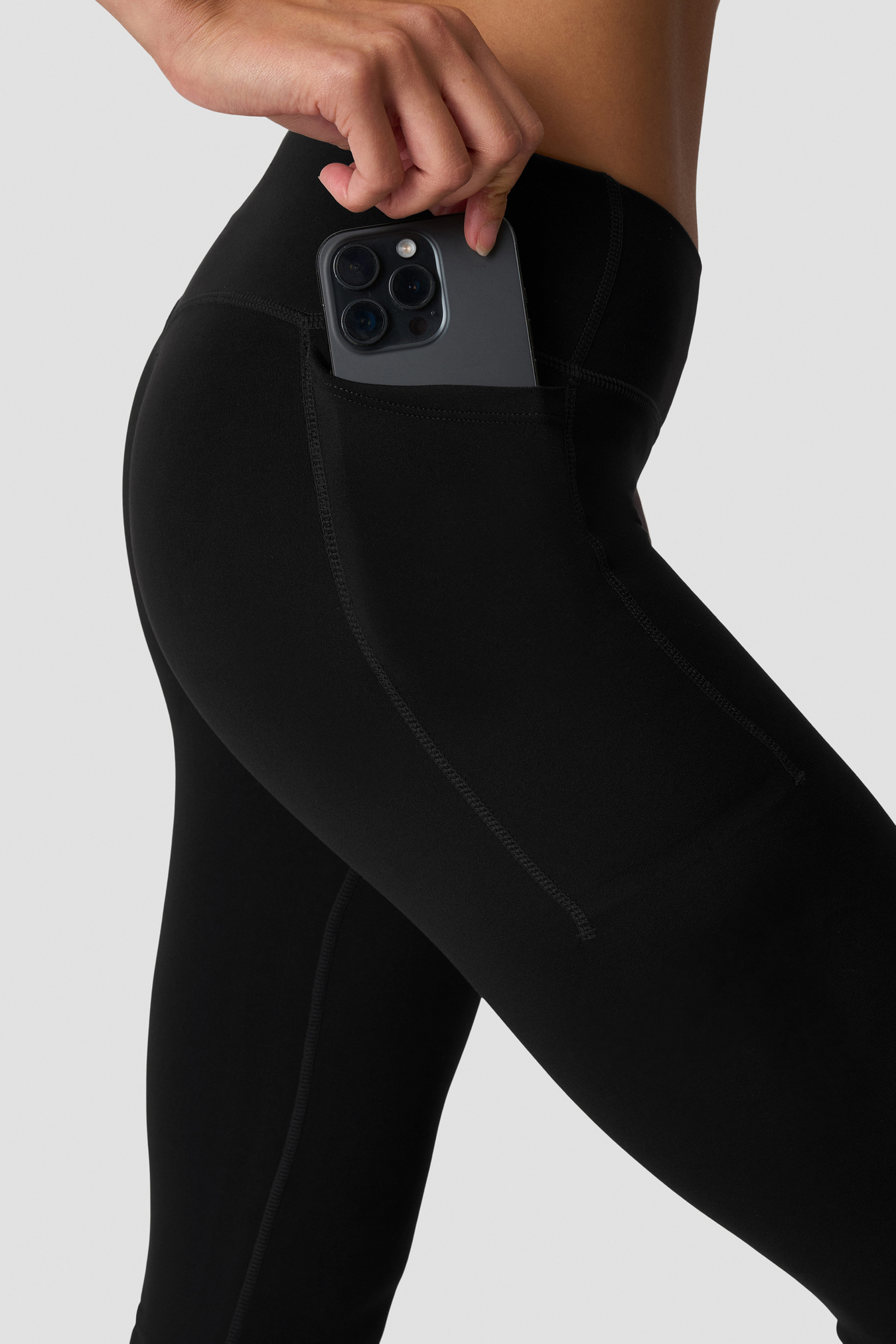 Luxe Mid Rise Flare Tights Black - immagine $