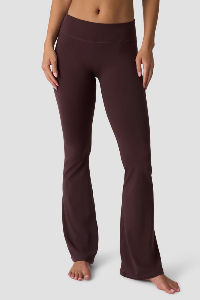 Luxe Mid Rise Flare Tights Espresso