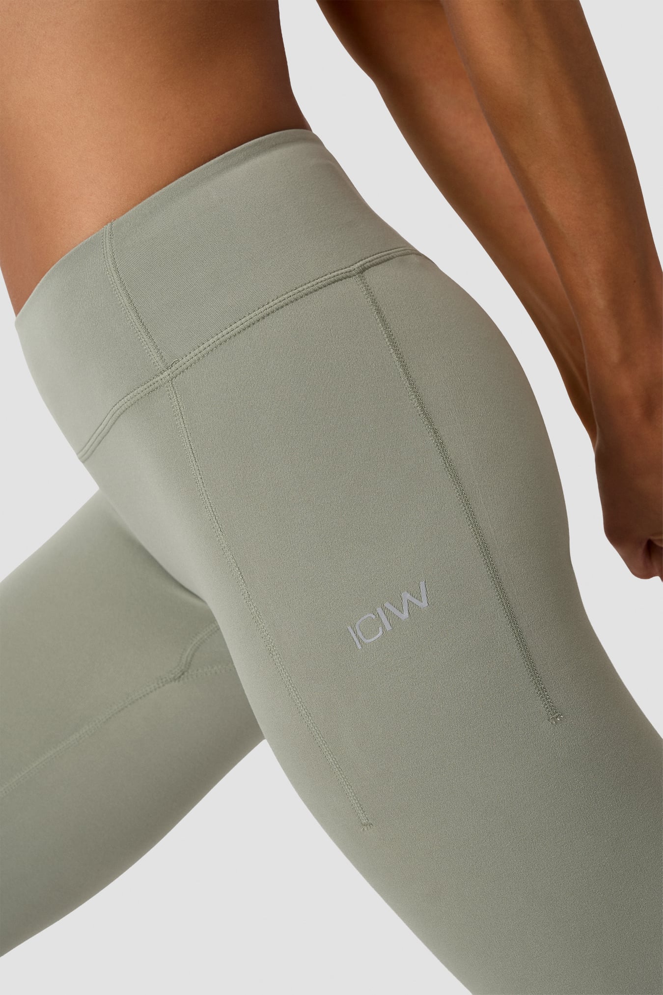 Luxe Mid Rise Flare Tights Dusty Sage Green - image 5