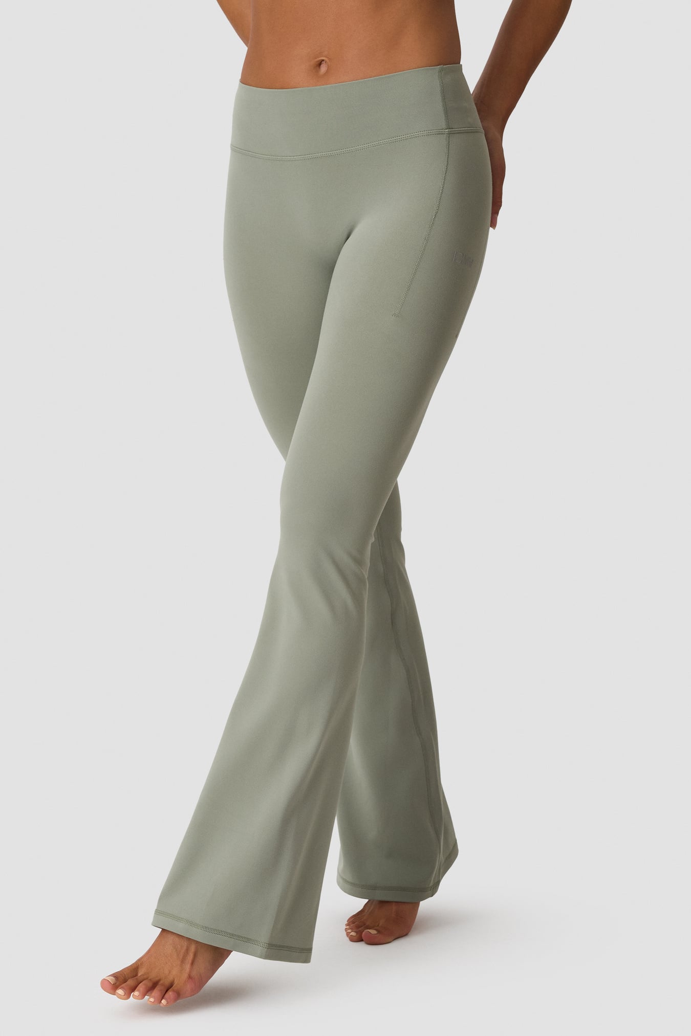 Luxe Mid Rise Flare Tights Dusty Sage Green - image 3