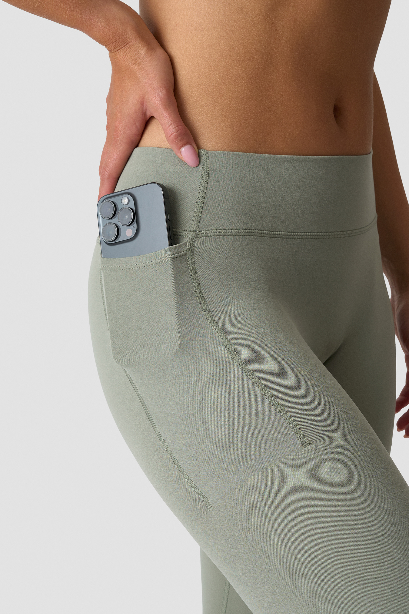 Luxe Mid Rise Tights Dusty Sage Green - image 6