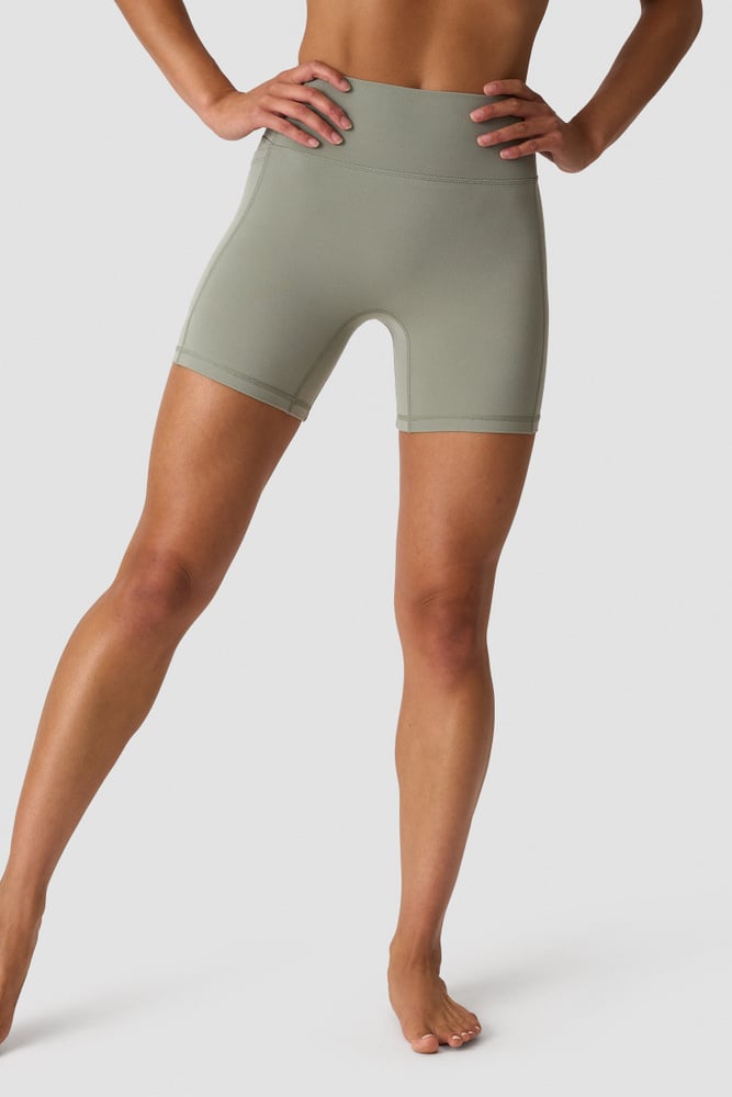 Luxe High Waist Midi Shorts Dusty Sage Green