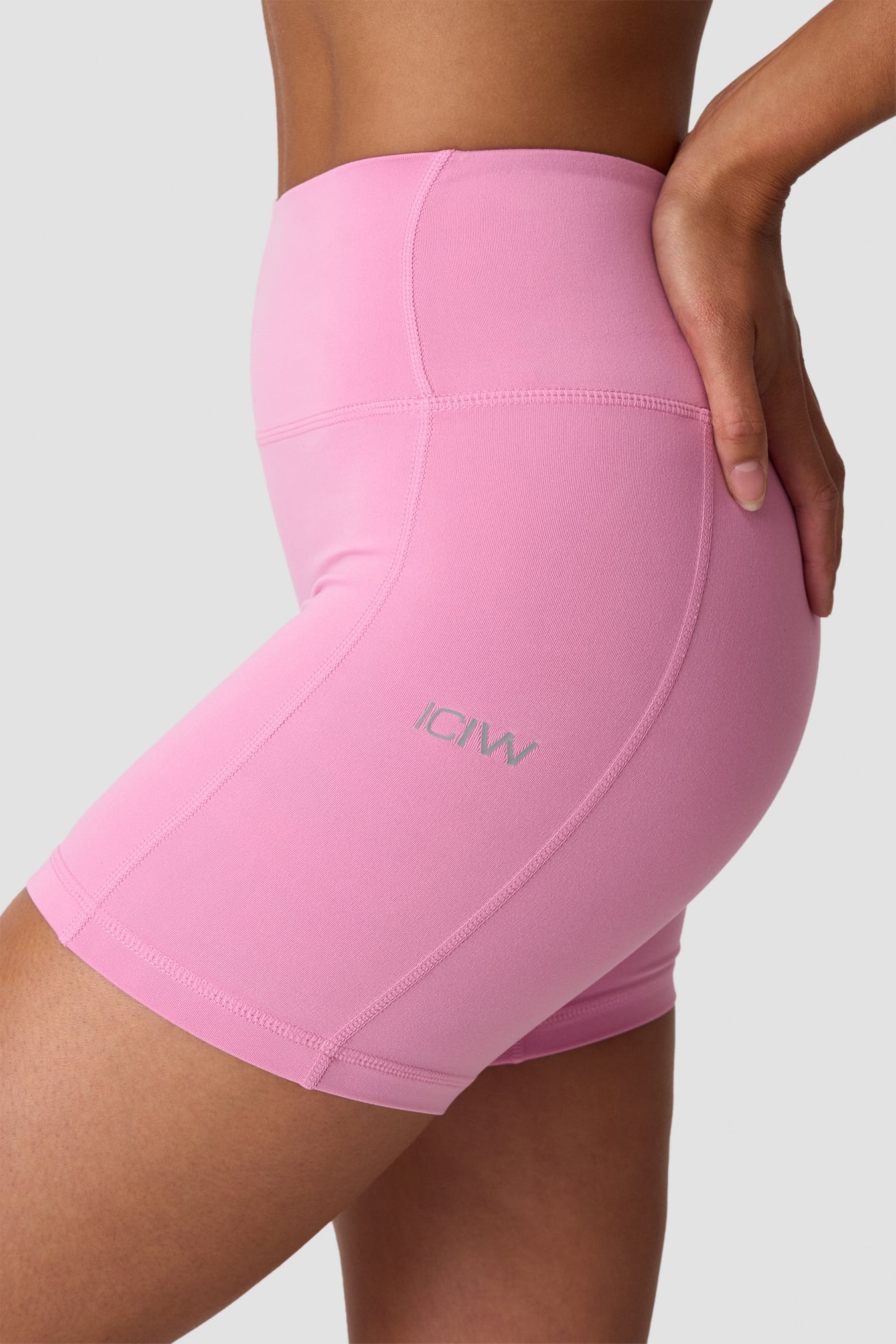 Luxe High Waist Midi Shorts Soft Rose Pink - image 5