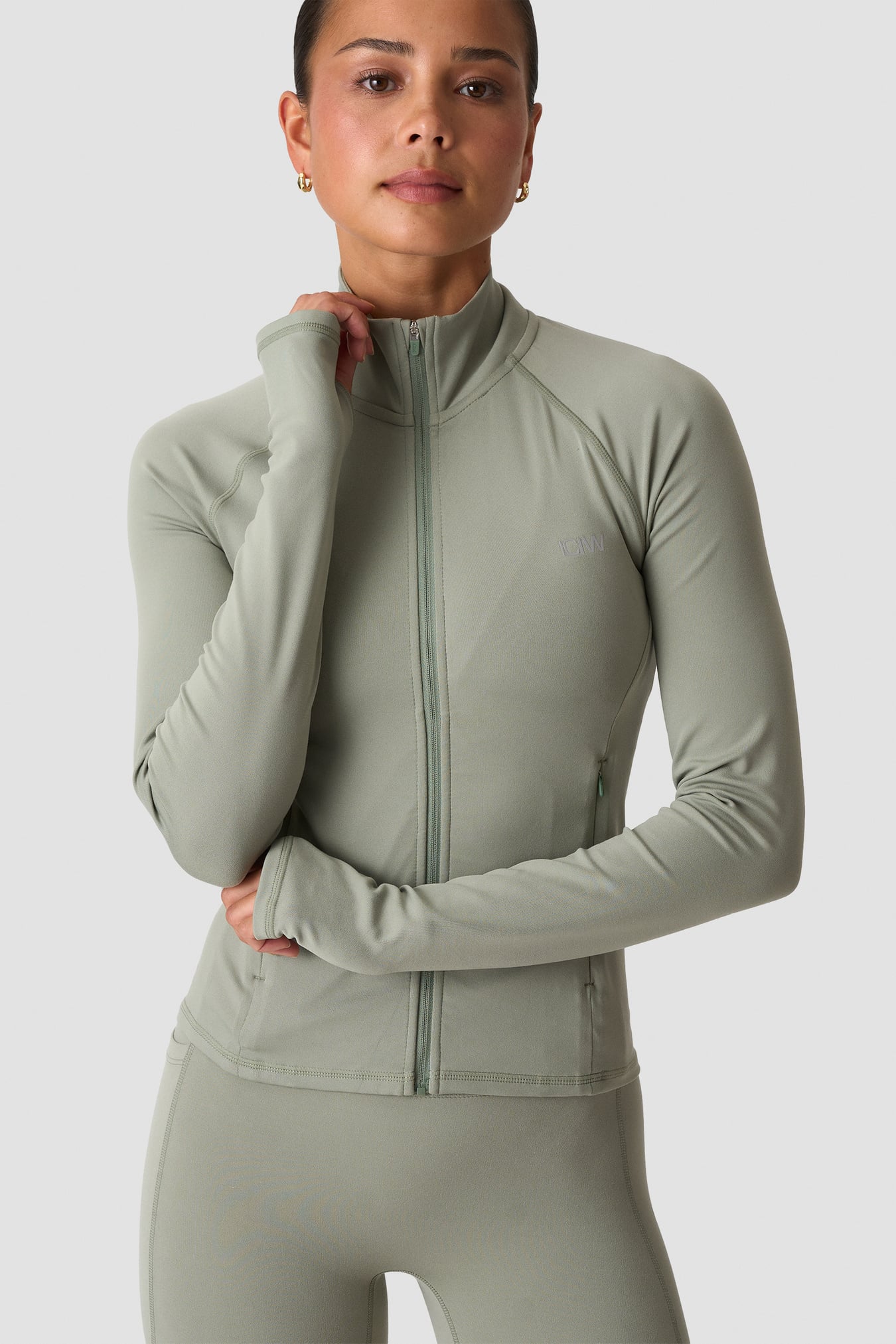 Luxe Zip Jacket Dusty Sage Green - immagine $