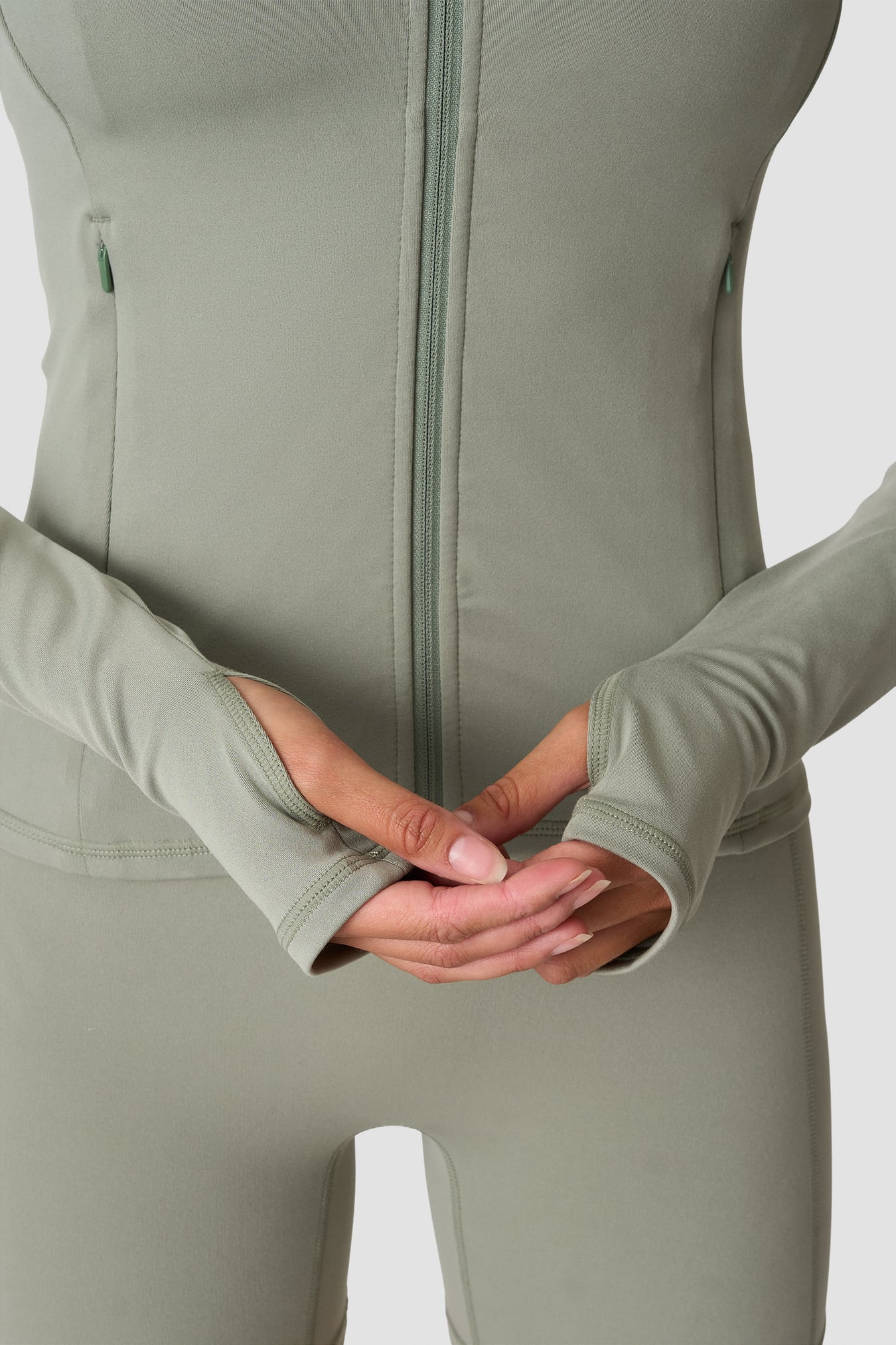 Luxe Zip Jacket Dusty Sage Green - immagine $