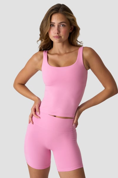 Luxe 2-In-1 Tank Top Soft Rose Pink - Rose
