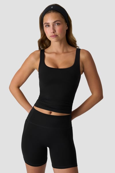 Luxe 2-In-1 Tank Top Black - Noir