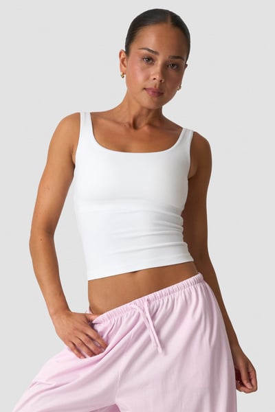 Luxe 2-In-1 Tank Top White Snow - Blanc