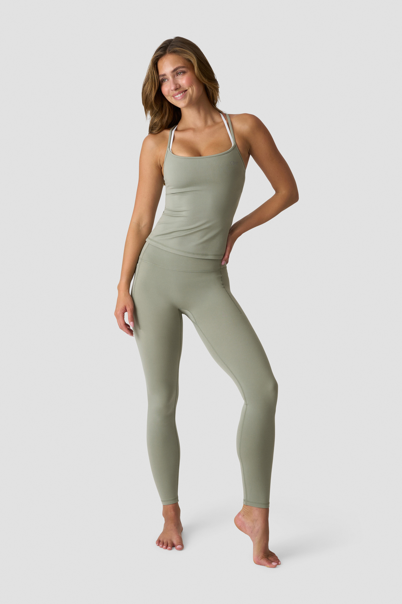 Luxe Strappy Tank Dusty Sage Green - image 4