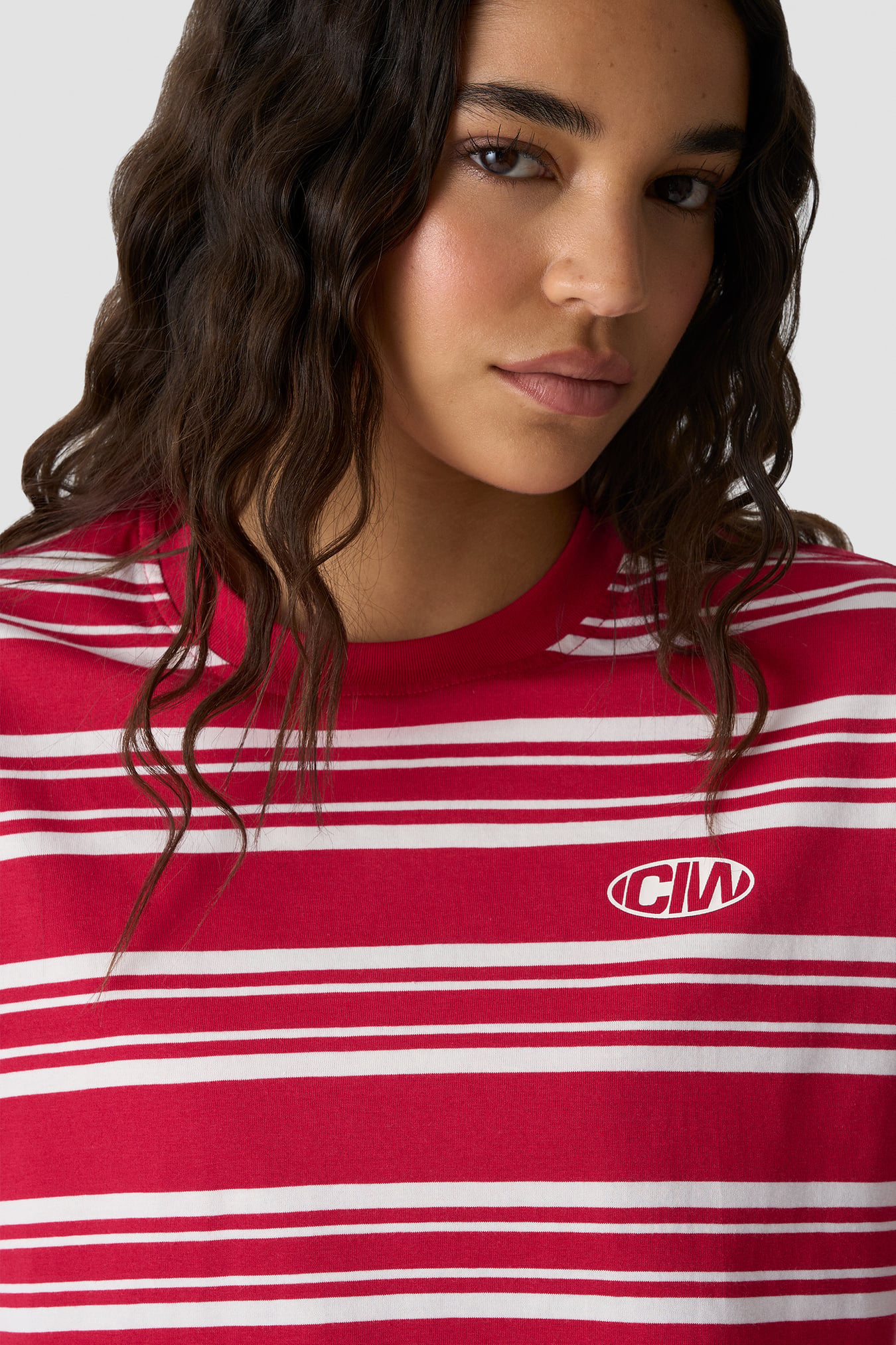 Everyday Oversized Tee Stripe Bright Red - image 5