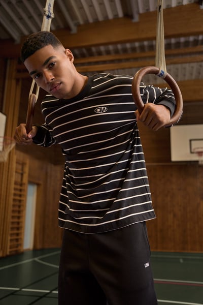 Everyday Long Sleeve Stripe Black - Black