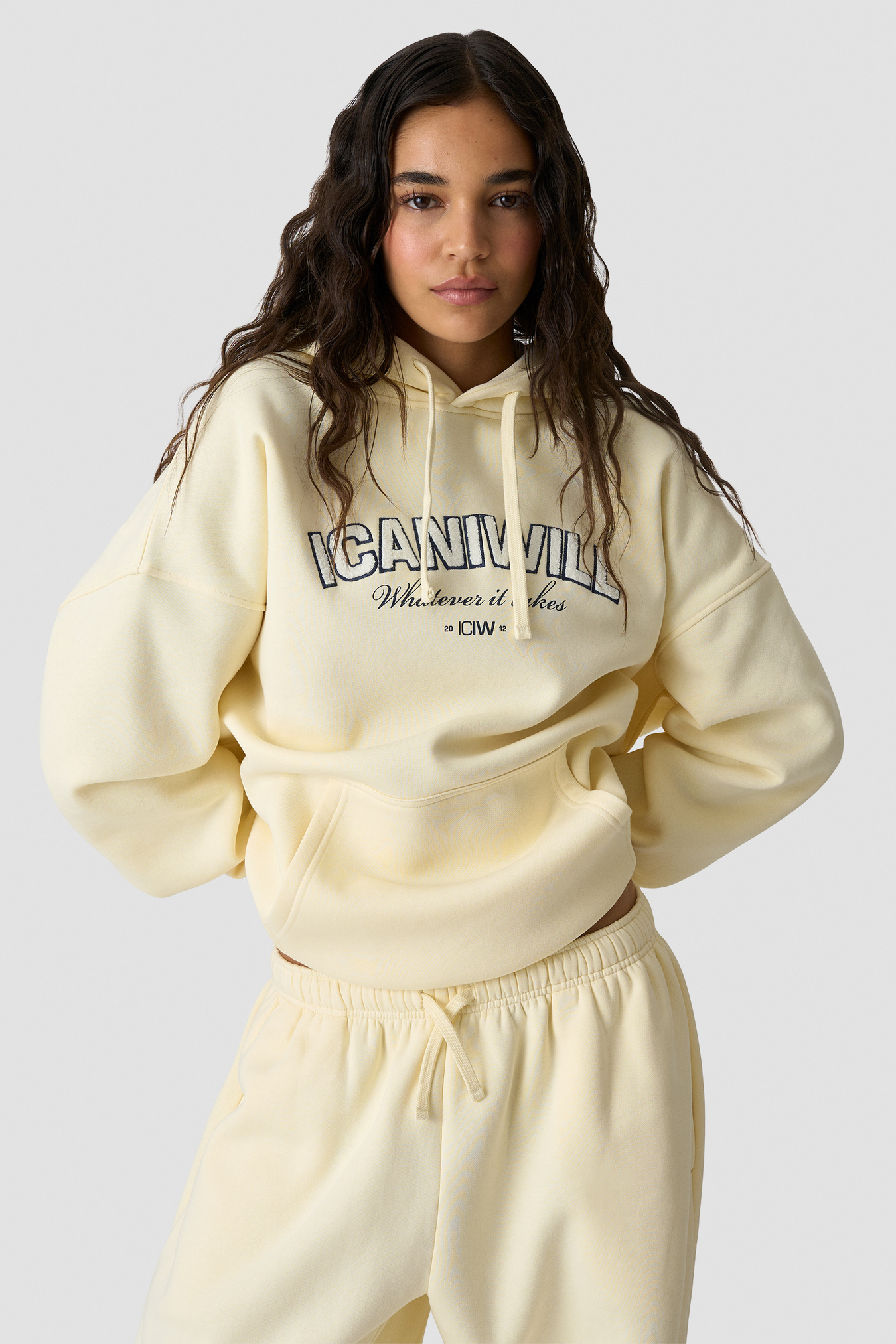 Everyday Relaxed Hoodie Terry Print Pale Lemon - image 3