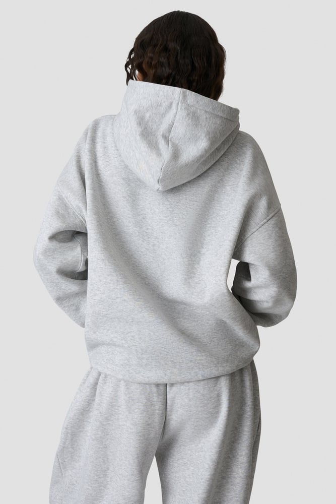 Everyday Relaxed Hoodie Terry Print Light Grey Melange