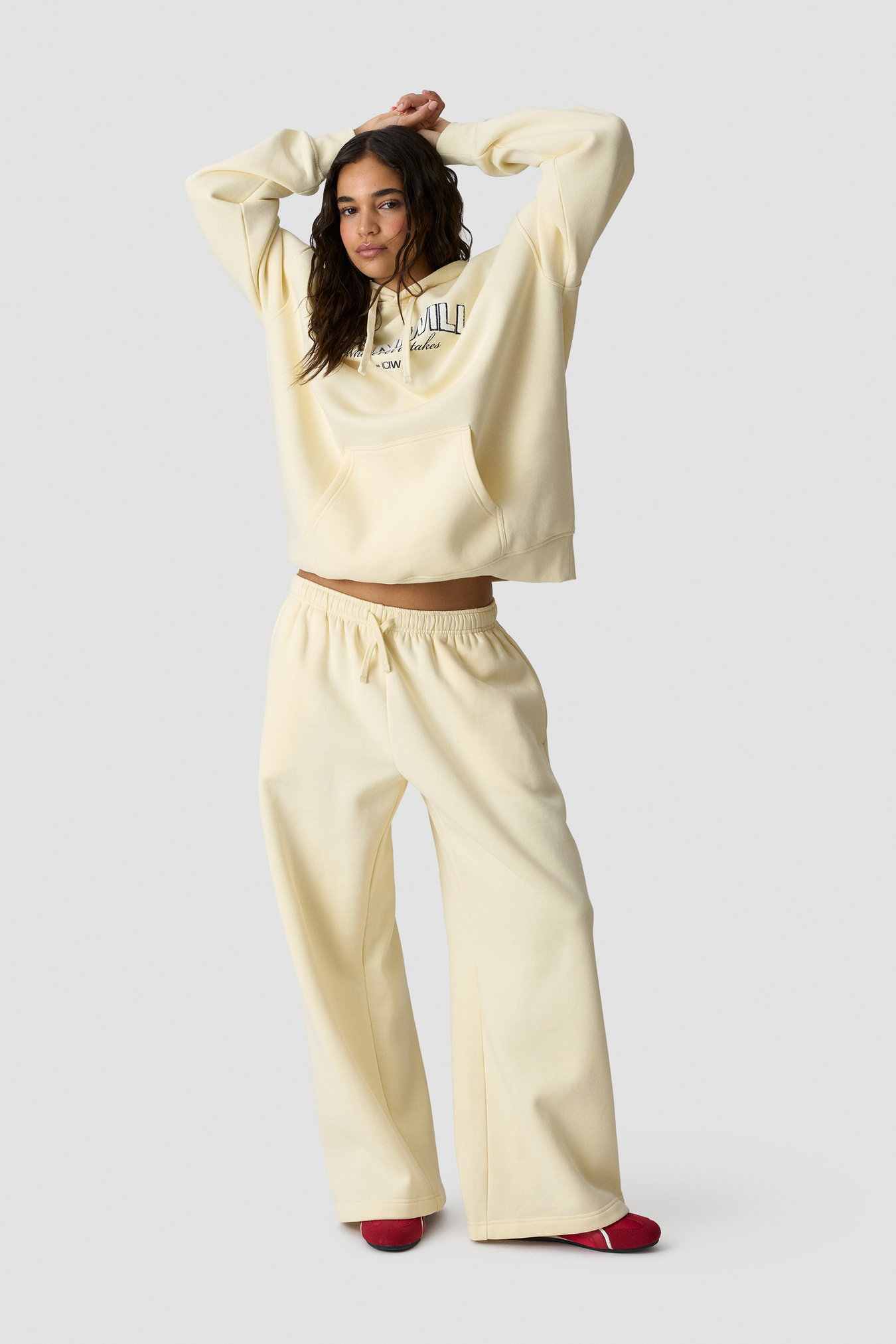 Everyday Relaxed Hoodie Terry Print Pale Lemon - image 2