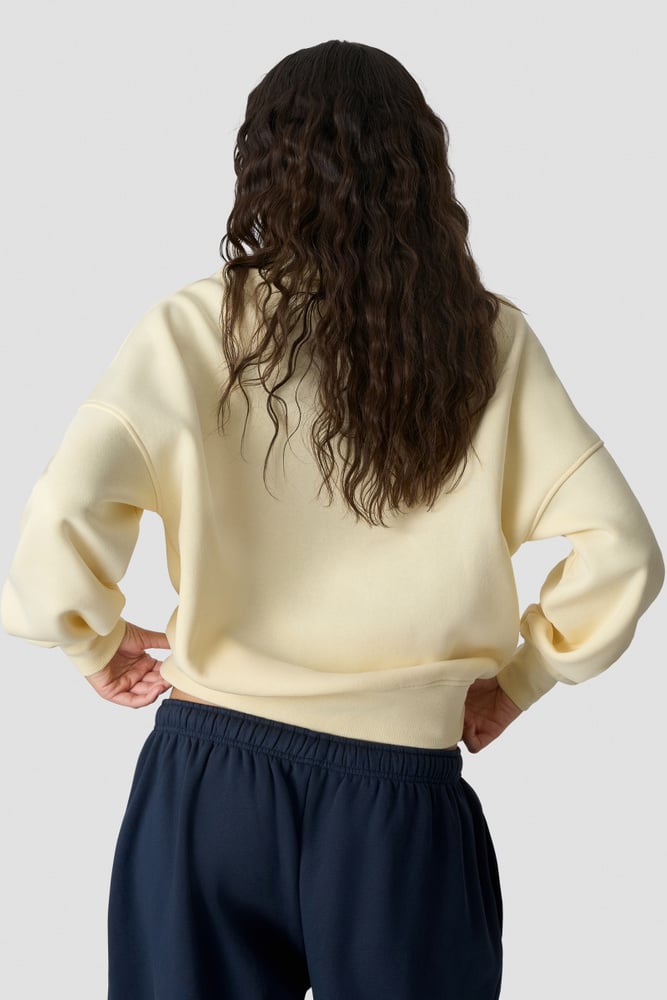 Everyday 1/4 Zip Sweatshirt Terry Print Pale Lemon