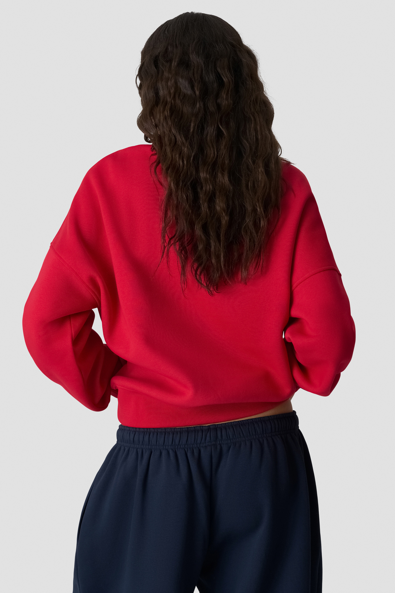Everyday 1/4 Zip Sweatshirt Terry Print Bright Red - afbeelding 2