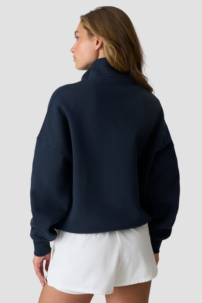 Everyday 1/4 Zip Sweatshirt Terry Print Midnight Blue