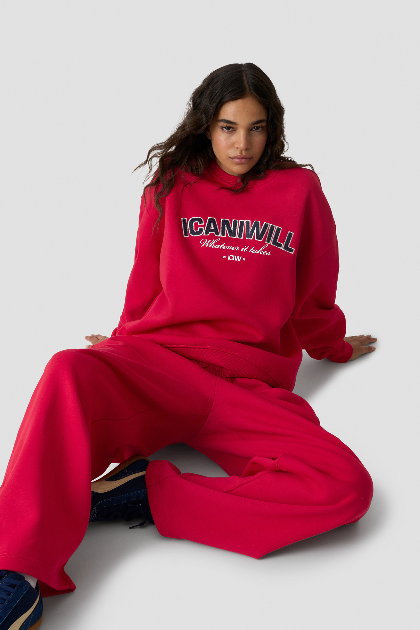 Everyday Relaxed Crewneck Terry Print Bright Red - image 5