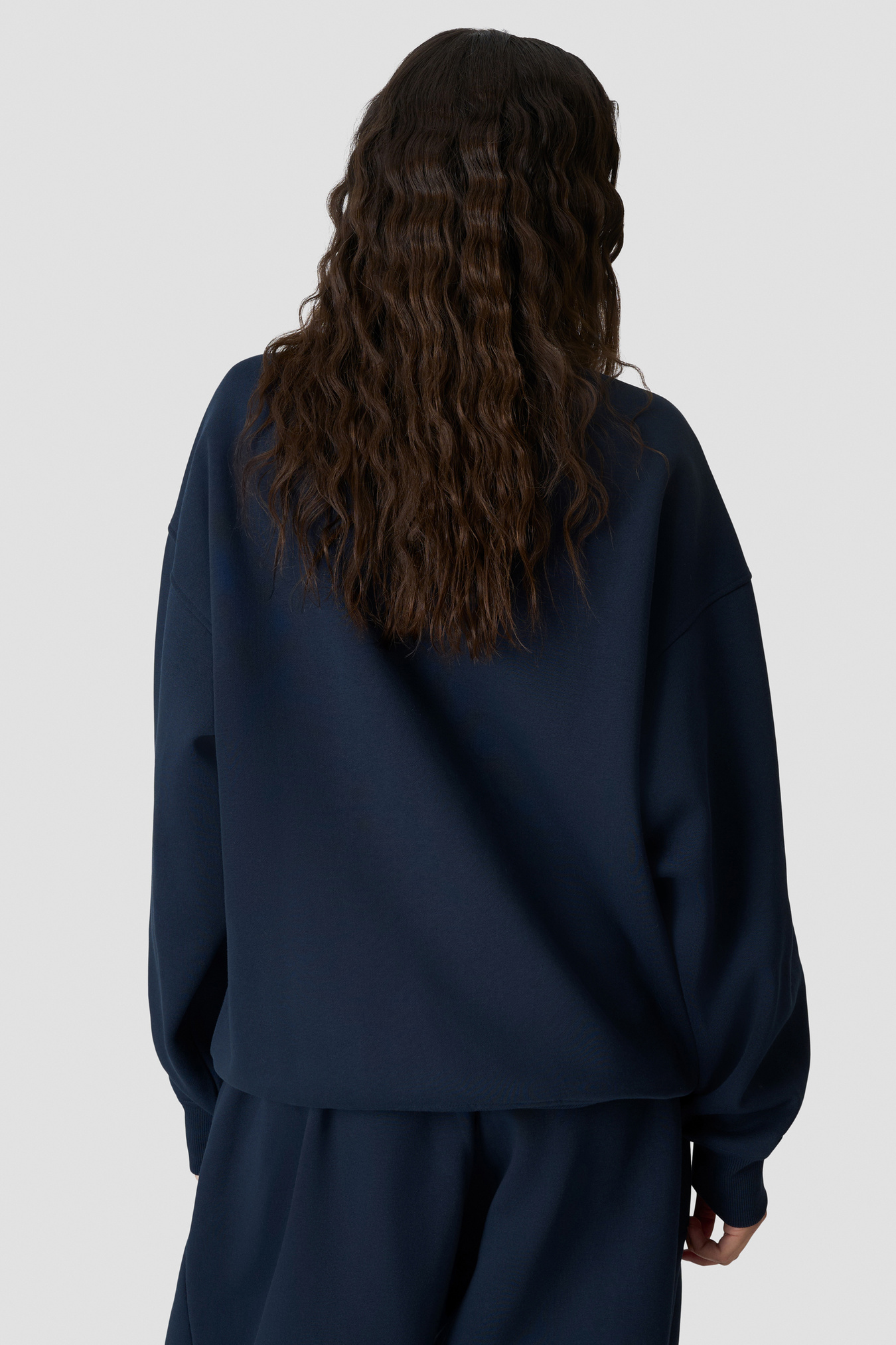 Everyday Relaxed Crewneck Terry Print Midnight Blue - image 2
