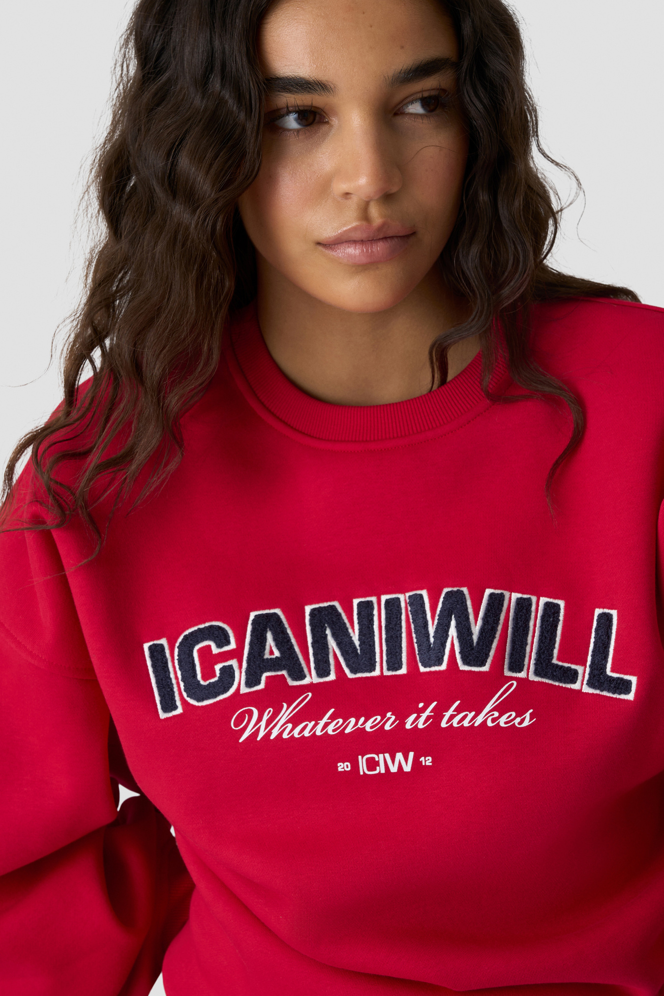 Everyday Relaxed Crewneck Terry Print Bright Red - image 4