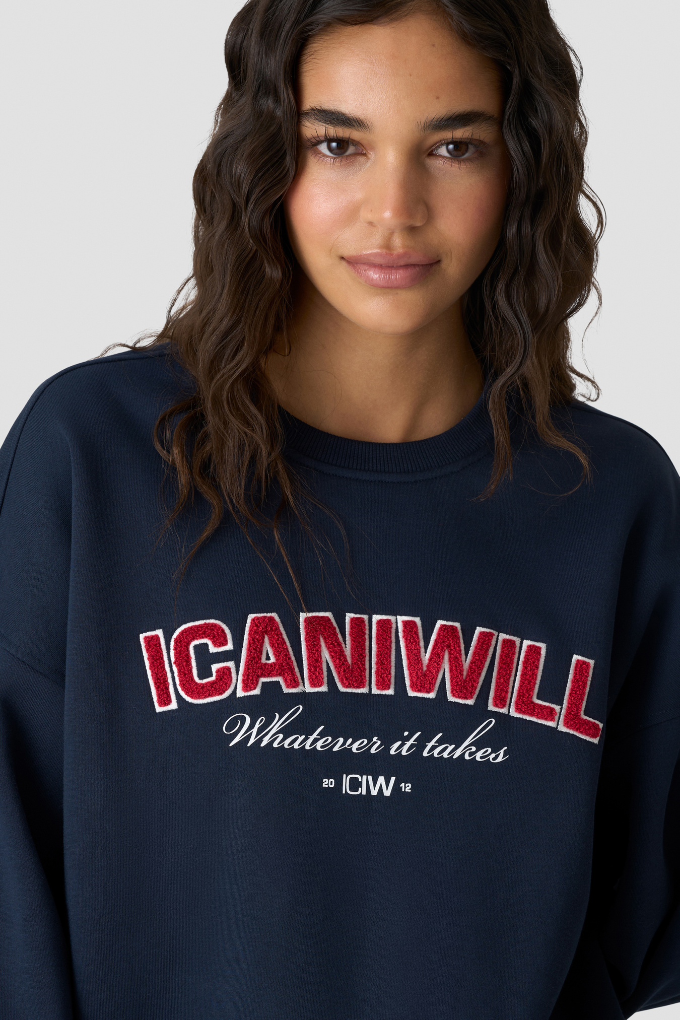 Everyday Relaxed Crewneck Terry Print Midnight Blue - image 4