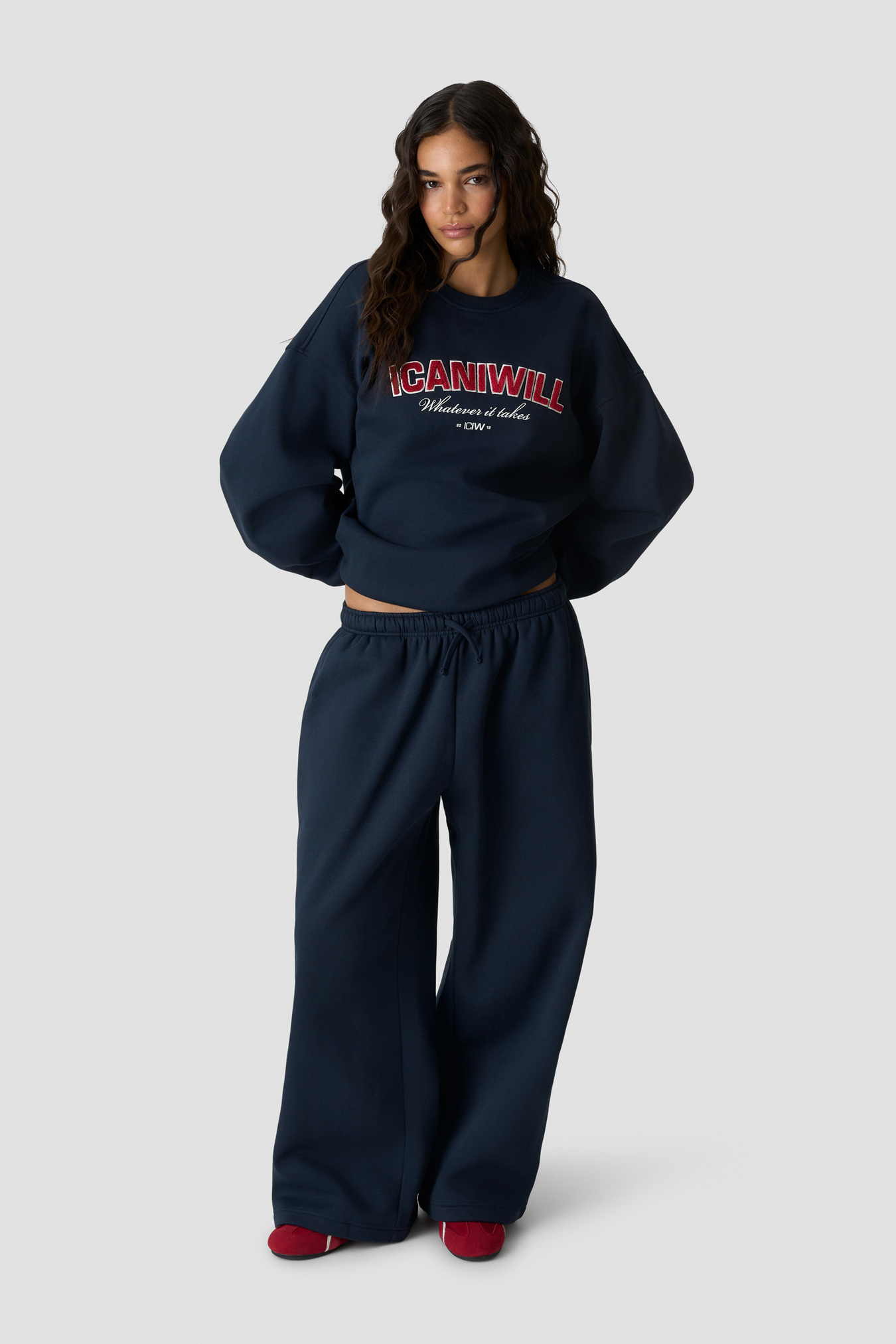 Everyday Relaxed Crewneck Terry Print Midnight Blue - image 5