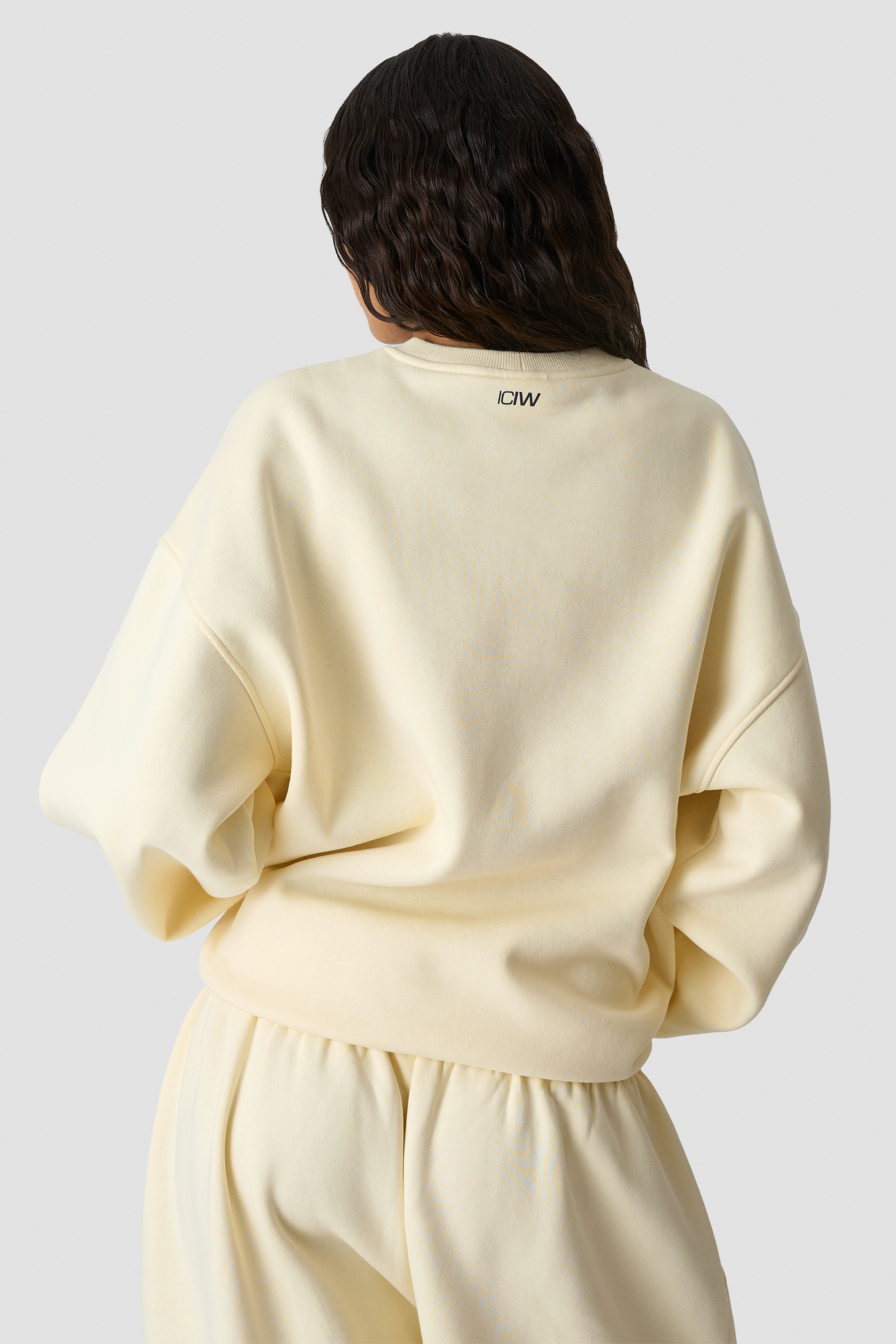 Everyday Relaxed Crewneck Terry Print Pale Lemon - afbeelding 2