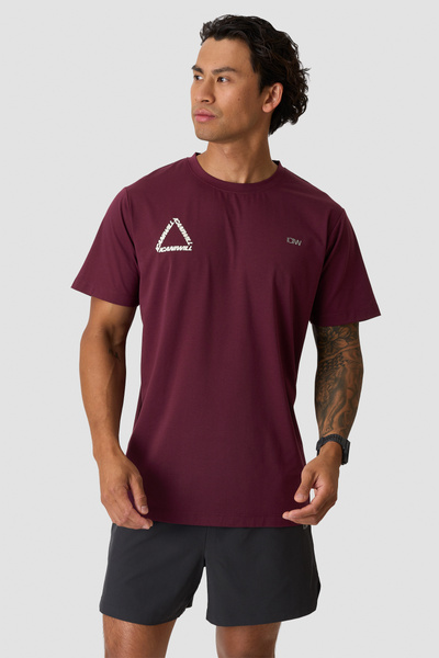 Mirage Dri-release T-shirt Print Dark mahogany - Röd