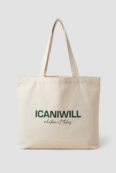 ICIW Cotton Tote Bag Print Light Beige - undefined