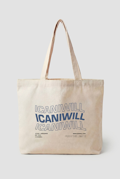 ICIW Cotton Tote Bag Print Light Beige - undefined