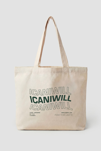 ICIW Cotton Tote Bag Print Light Beige - undefined