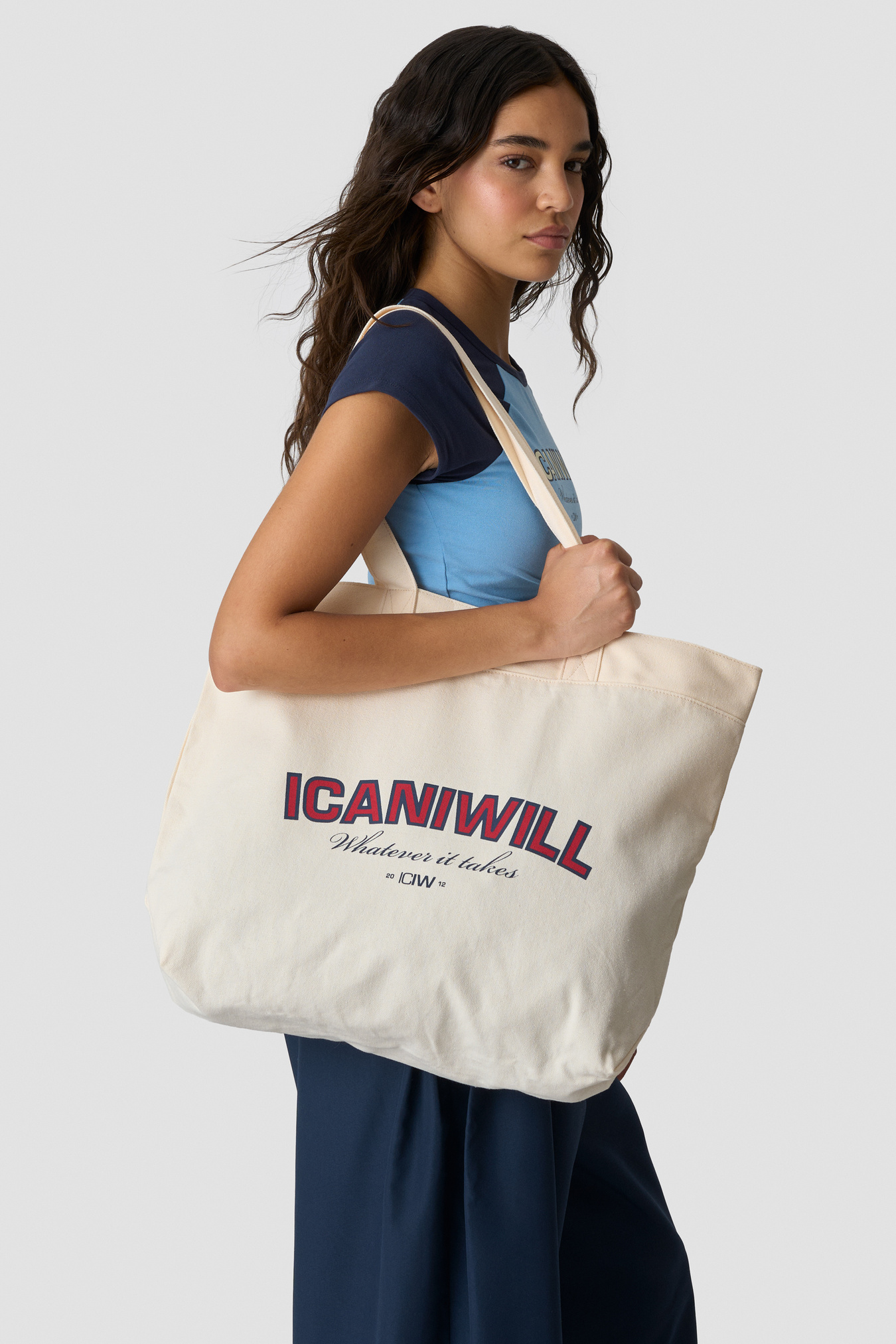ICIW Cotton Tote Bag Print Cream - immagine $
