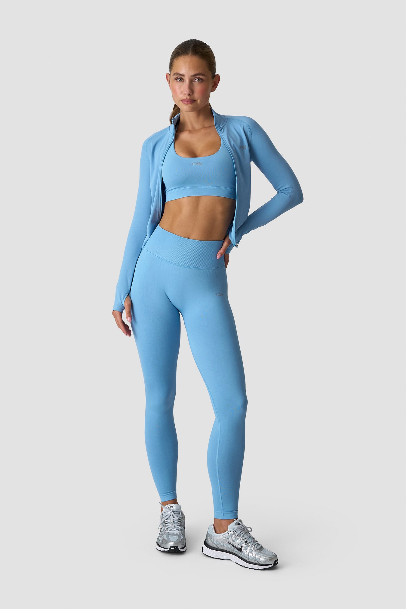 Define Seamless Zip Long Sleeve Dove Blue - kuva 6
