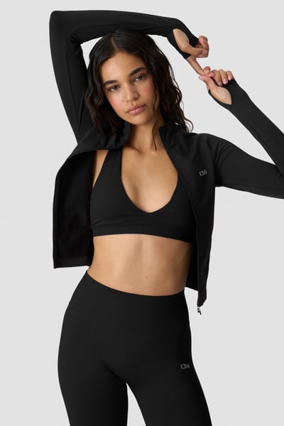 Define Seamless Zip Long Sleeve W - Schwarz