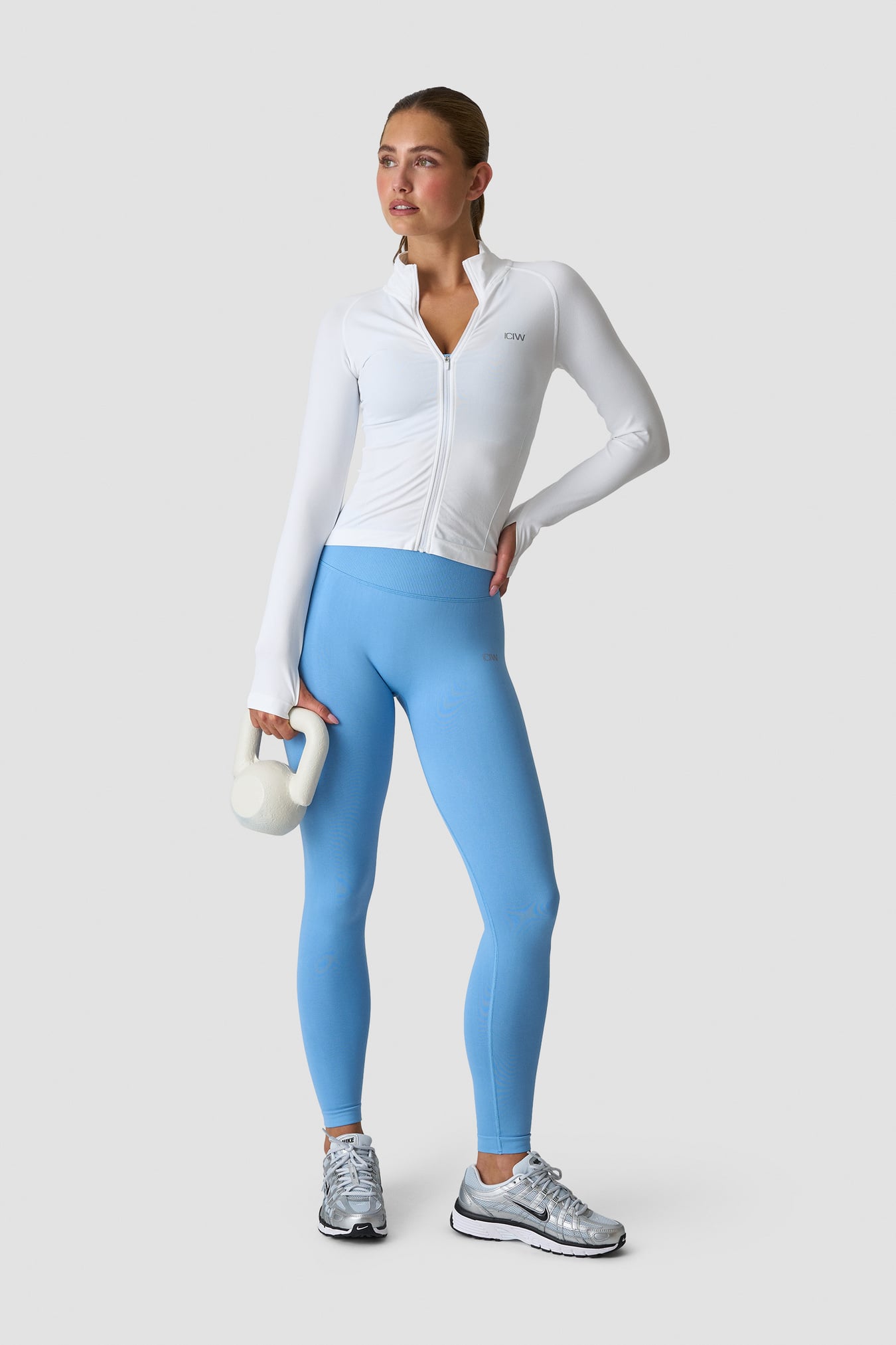 Define Seamless Zip Long Sleeve White Snow - image 7