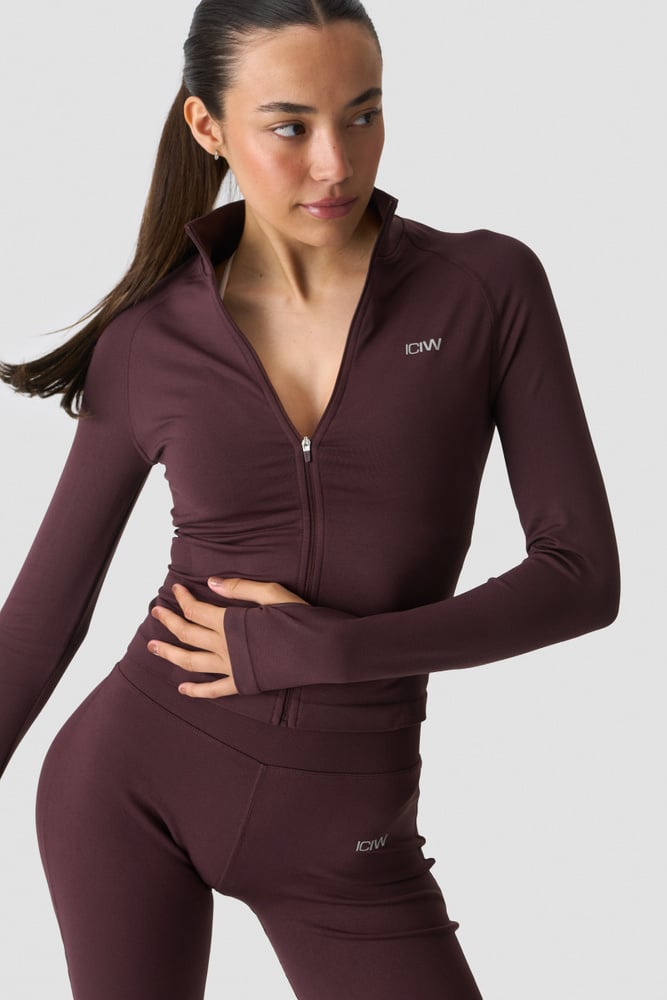 Smooth Seamless Zip Jacket Espresso
