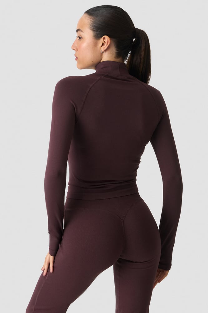 Smooth Seamless Zip Jacket Espresso