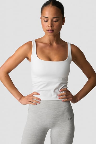 Smooth Seamless 2-in-1 Tank white snow - Wit