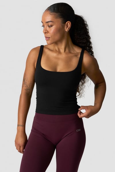 Smooth Seamless 2-in-1 Tank black - Zwart