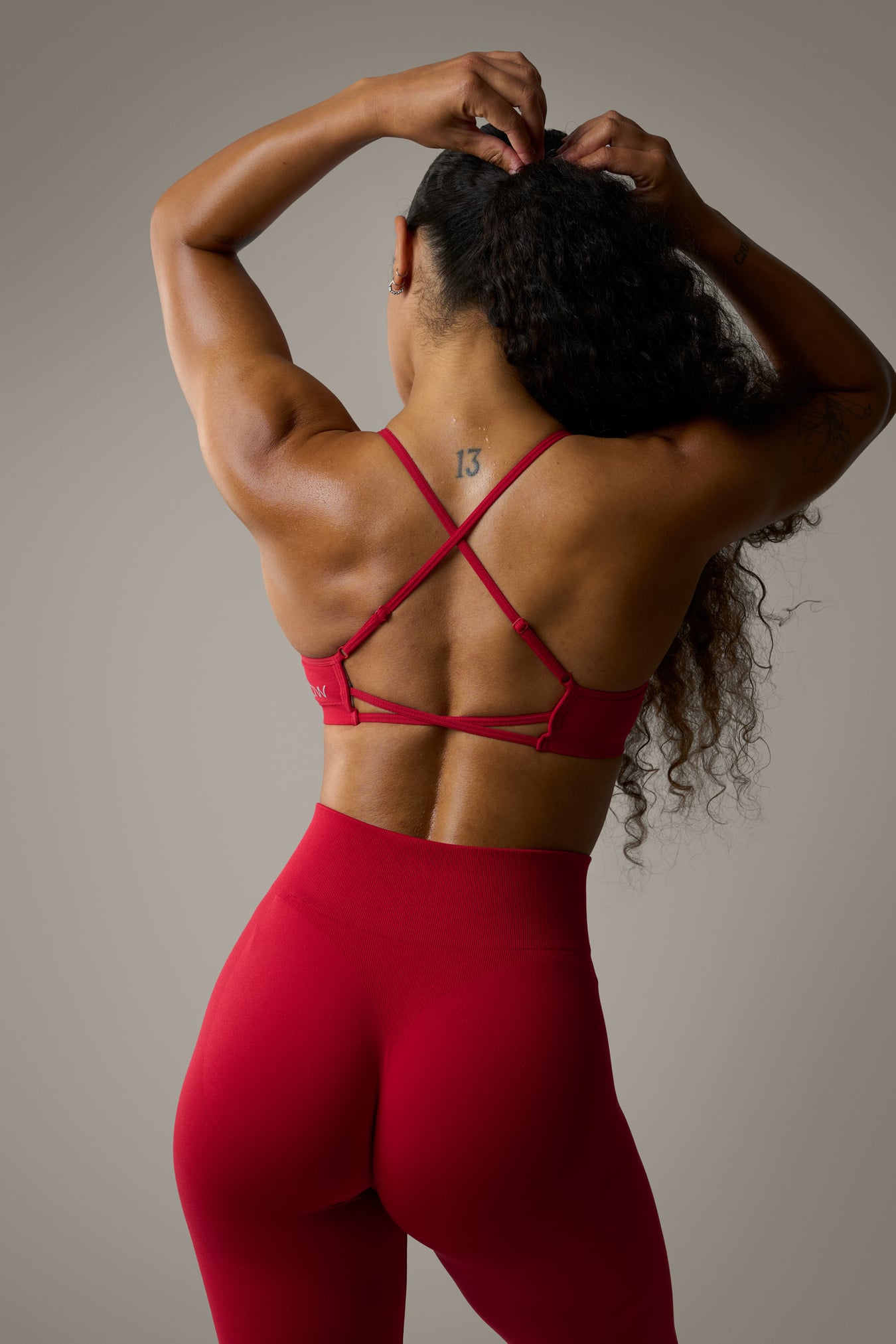 Smooth Seamless Strappy Sports Bra Red Cherry - image 4