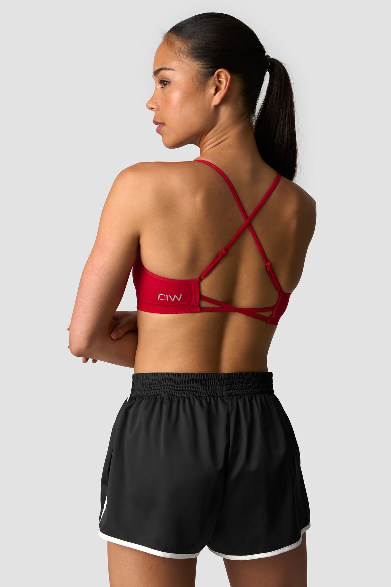 Smooth Seamless Strappy Sports Bra Red Cherry - image 1