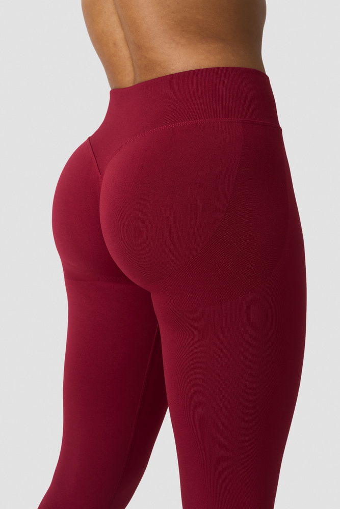 Smooth Seamless Mid Rise V-shape Tights Dark Berry